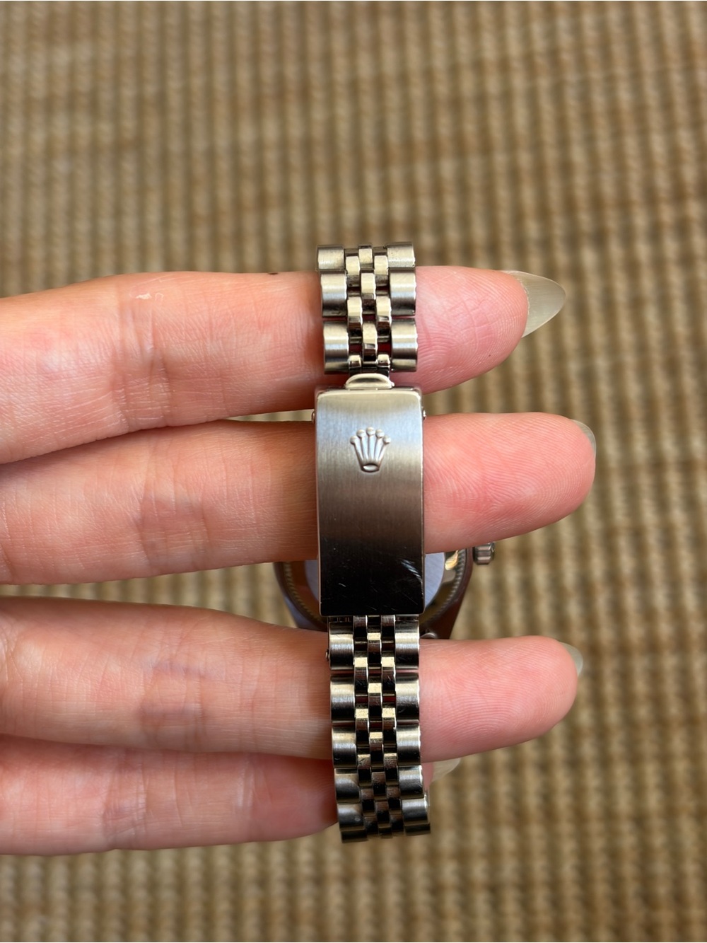 1997 Rolex Lady Dayjust Stainless Steel Watch Black diamond dial 26mm jubilee - Picture 7 of 11